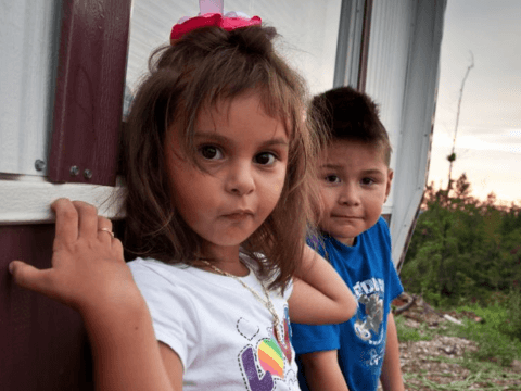 Girl and boy in child protection programme